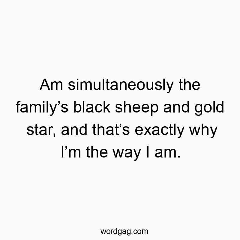 Am simultaneously the family’s black sheep and gold star, and that’s exactly why I’m the way I am.