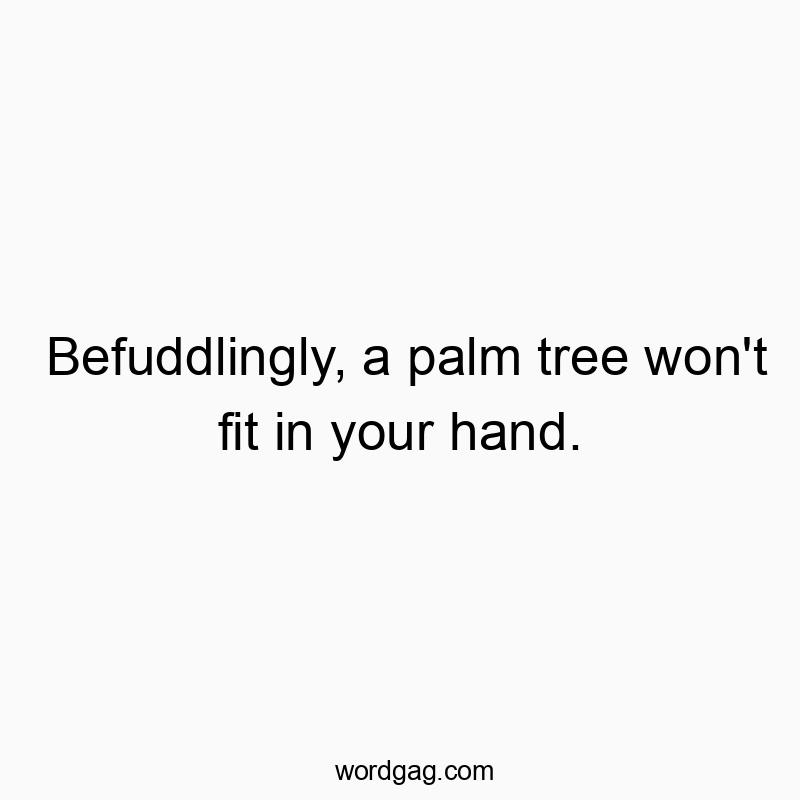 Befuddlingly, a palm tree won’t fit in your hand.