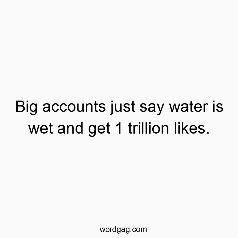 Big accounts just say water is wet and get 1 trillion likes.