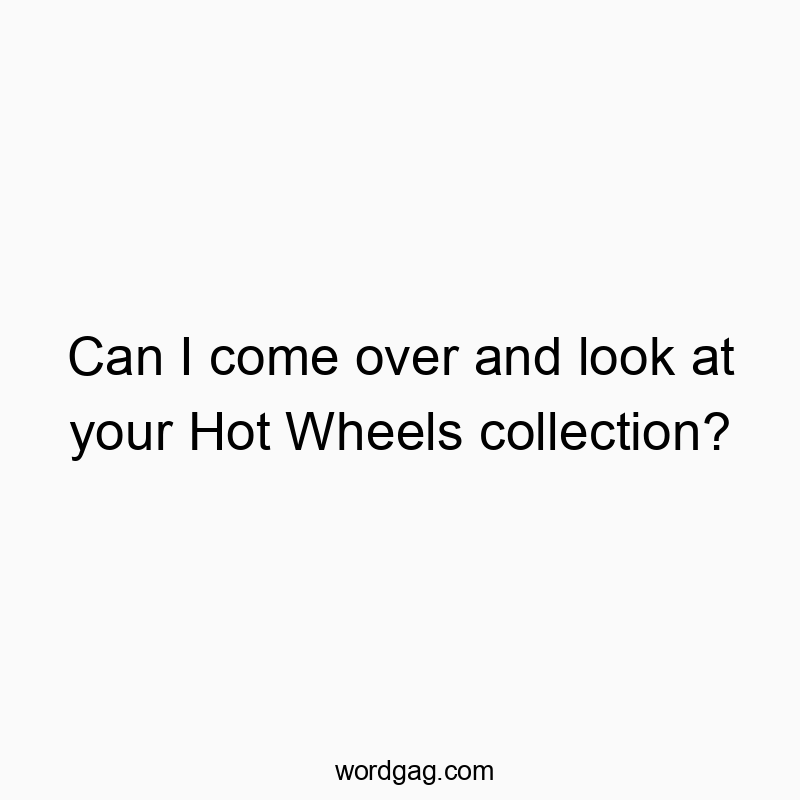 Can I come over and look at your Hot Wheels collection?