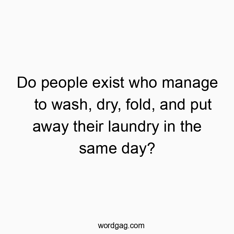 Do people exist who manage to wash, dry, fold, and put away their laundry in the same day?