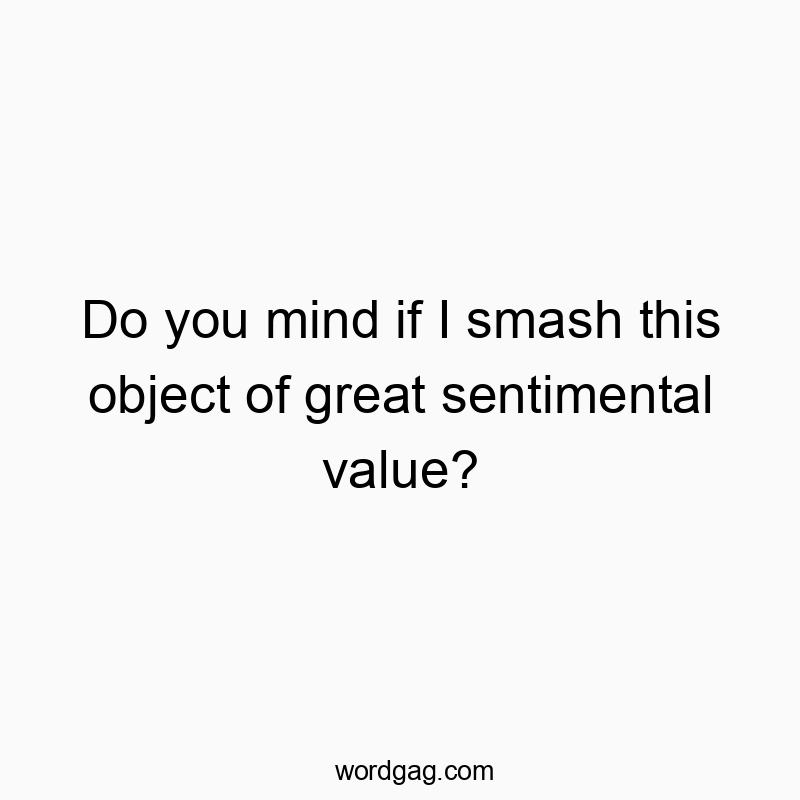 Funny value quotes - Do you mind if I smash this object of great sentimental value?