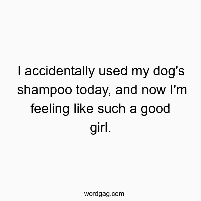 I accidentally used my dog’s shampoo today, and now I’m feeling like such a good girl.