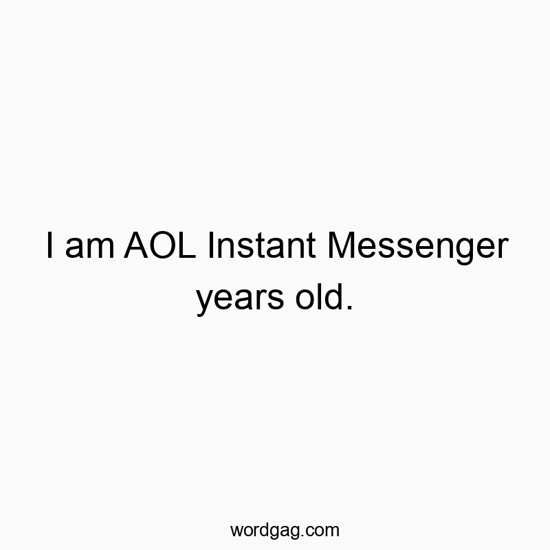 Funny age quotes - I am AOL Instant Messenger years old.