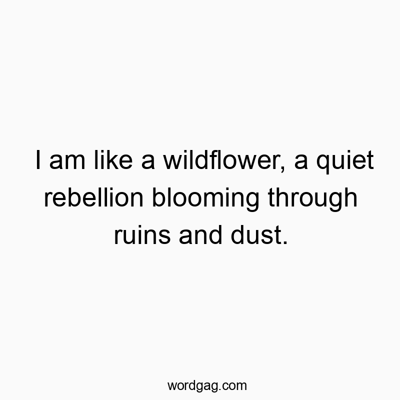 I am like a wildflower, a quiet rebellion blooming through ruins and dust.