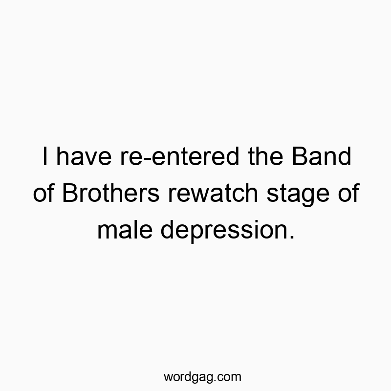 Funny i quotes - I have re-entered the Band of Brothers rewatch stage of male depression.