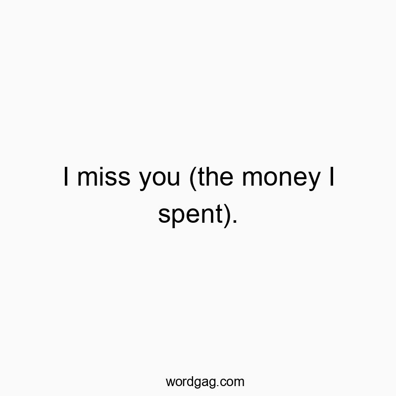 Funny financial joke quotes - I miss you (the money I spent).