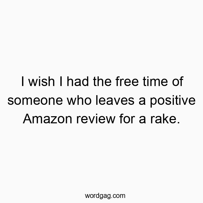 I wish I had the free time of someone who leaves a positive Amazon review for a rake.