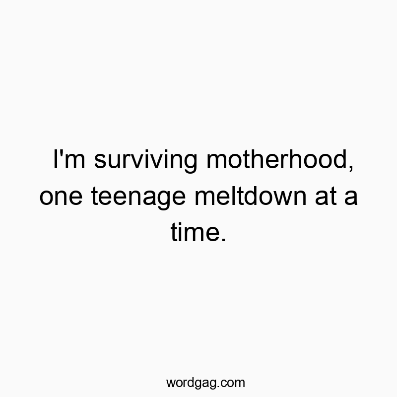 I’m surviving motherhood, one teenage meltdown at a time.