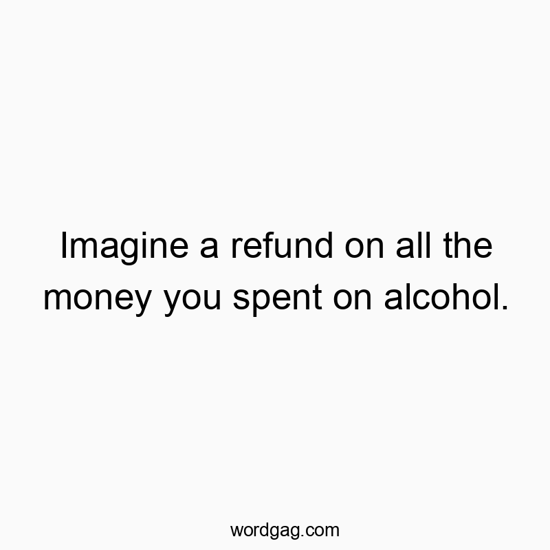 Funny refund quotes - Imagine a refund on all the money you spent on alcohol.