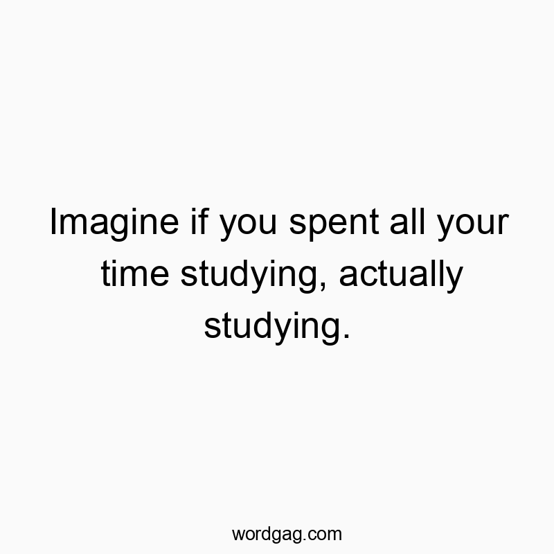 Imagine if you spent all your time studying, actually studying.