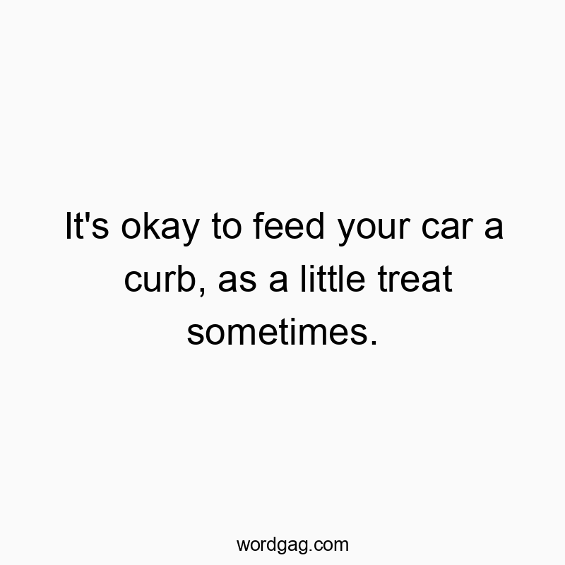 It’s okay to feed your car a curb, as a little treat sometimes.