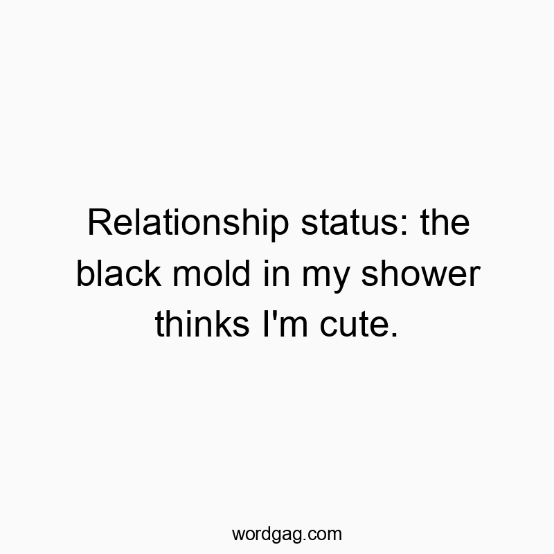 Relationship status: the black mold in my shower thinks I’m cute.