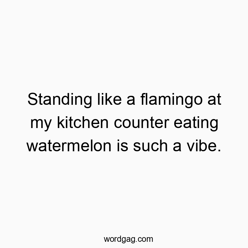 Standing like a flamingo at my kitchen counter eating watermelon is such a vibe.