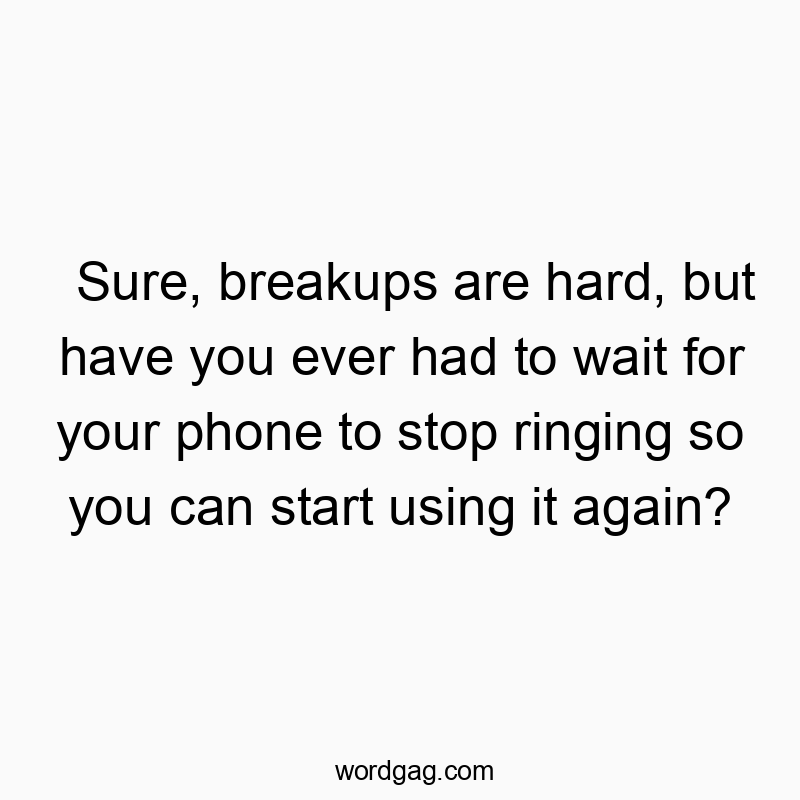 Sure, breakups are hard, but have you ever had to wait for your phone to stop ringing so you can start using it again?