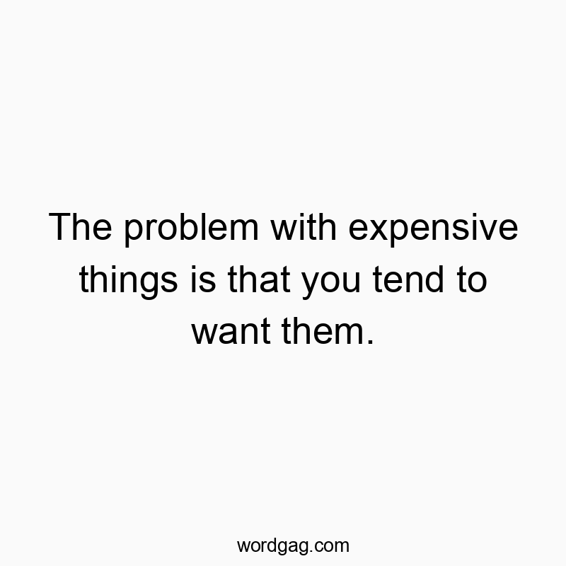 The problem with expensive things is that you tend to want them.