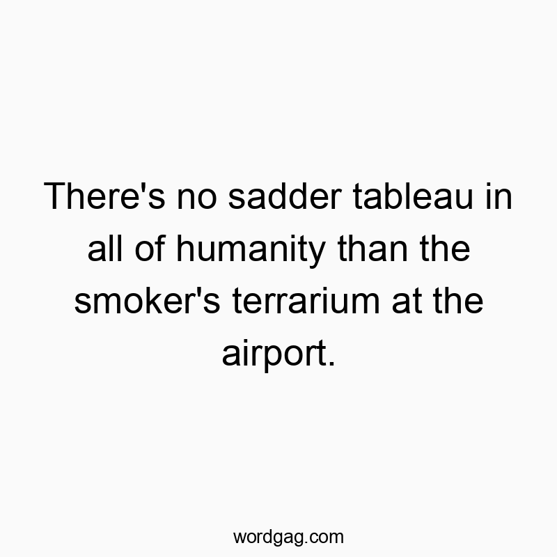 There’s no sadder tableau in all of humanity than the smoker’s terrarium at the airport.