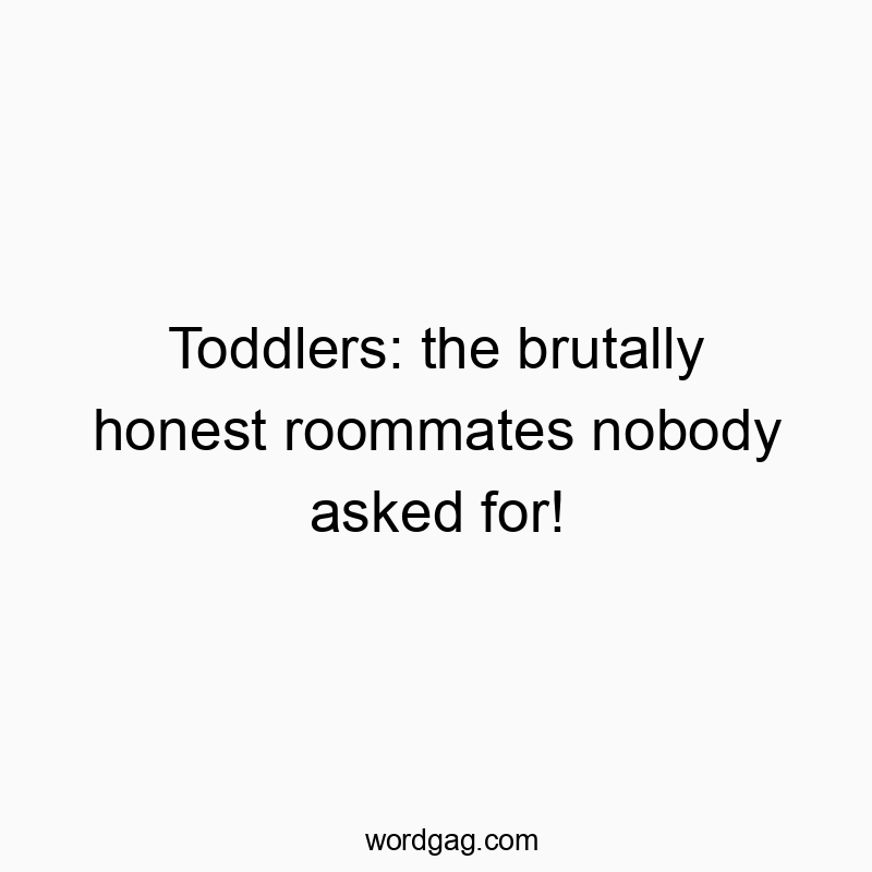 Toddlers: the brutally honest roommates nobody asked for!