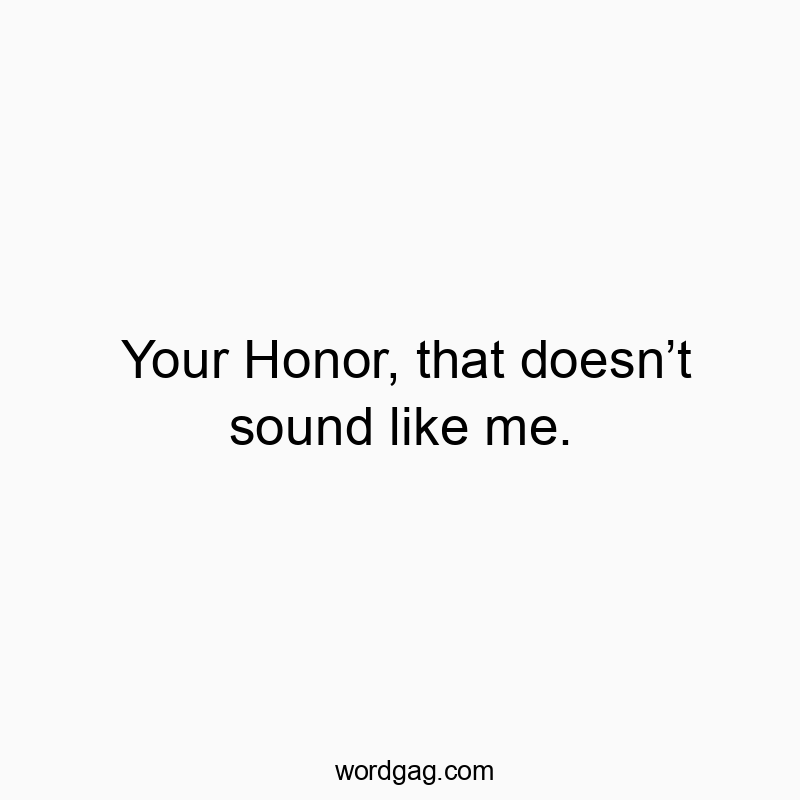 Your Honor, that doesn’t sound like me.