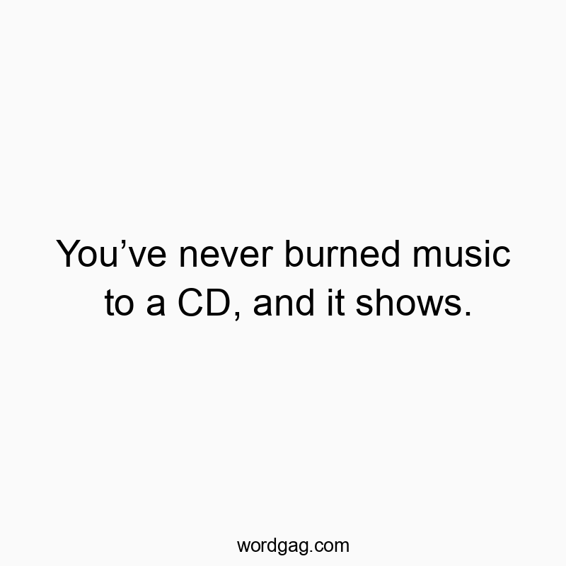 Funny media quotes - You’ve never burned music to a CD, and it shows.
