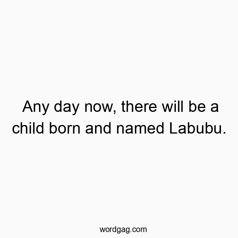 Any day now, there will be a child born and named Labubu.