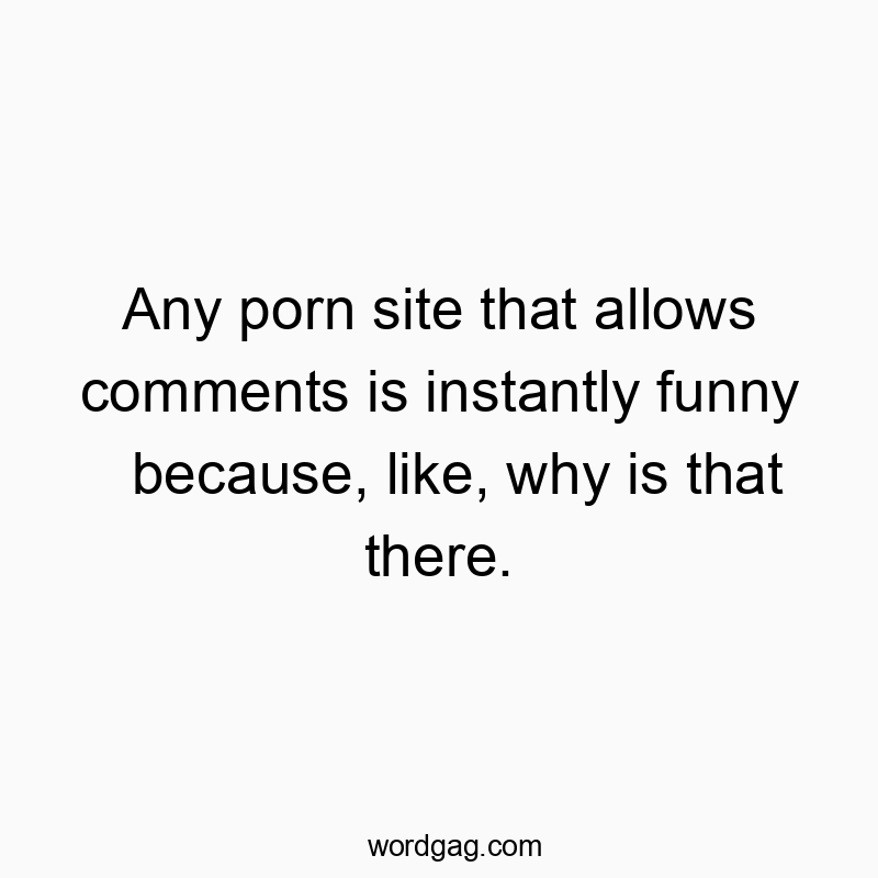 Any porn site that allows comments is instantly funny because, like, why is that there.