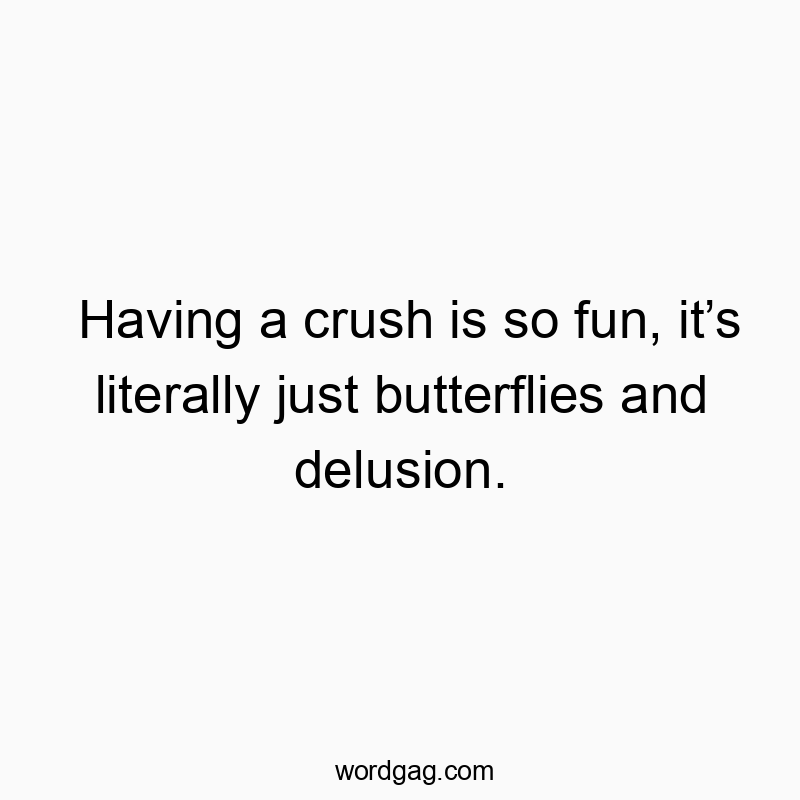 Having a crush is so fun, it’s literally just butterflies and delusion.
