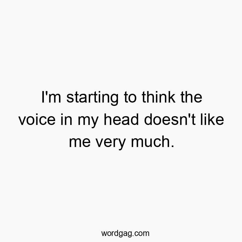 I’m starting to think the voice in my head doesn’t like me very much.