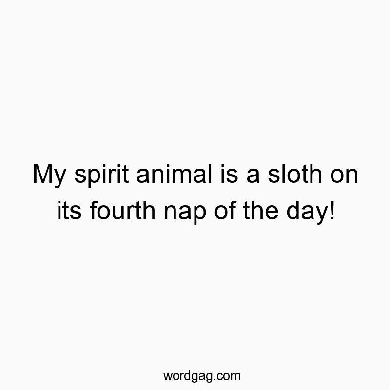 Funny spirit animal quotes - My spirit animal is a sloth on its fourth nap of the day!