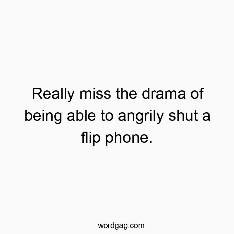 Really miss the drama of being able to angrily shut a flip phone.