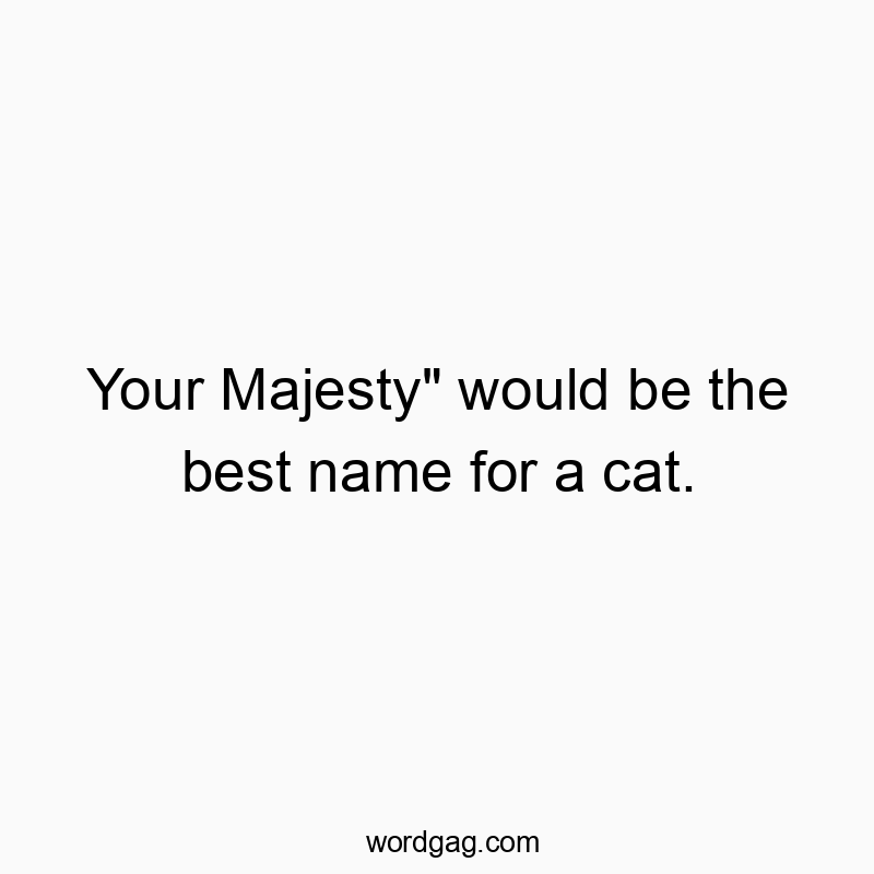 Your Majesty” would be the best name for a cat.