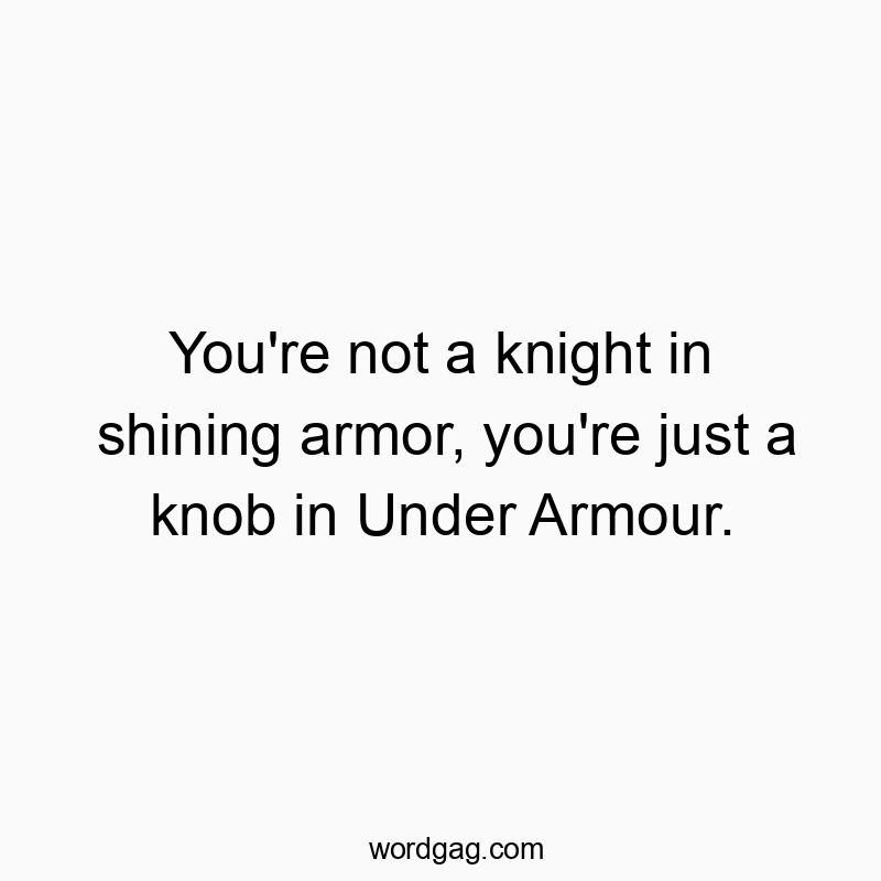 Funny knight quotes - You’re not a knight in shining armor, you’re ju…