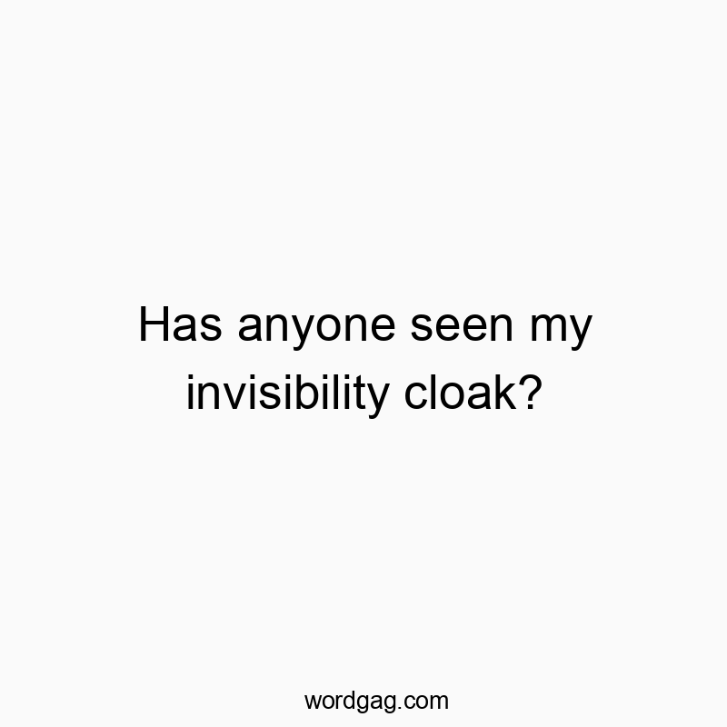 Funny potter quotes - Has anyone seen my invisibility cloak?