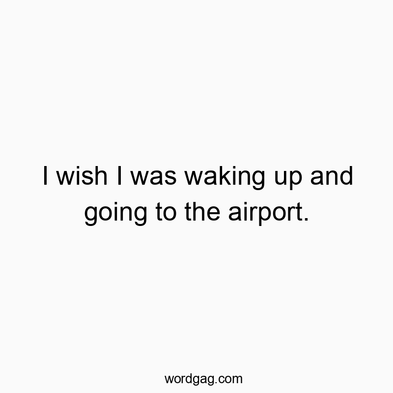 I wish I was waking up and going to the airport.