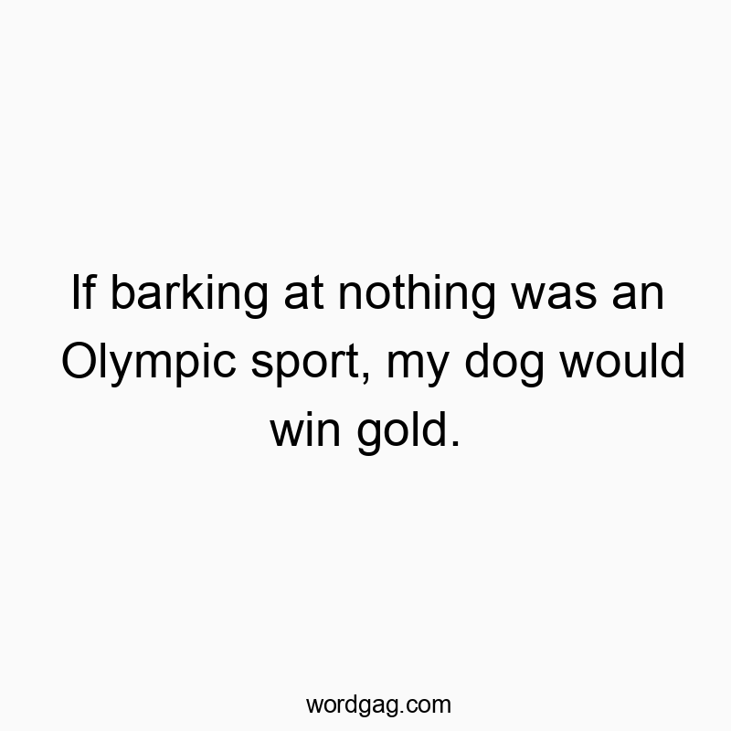 Funny barking quotes - If barking at nothing was an Olympic sport, my dog would win gold.