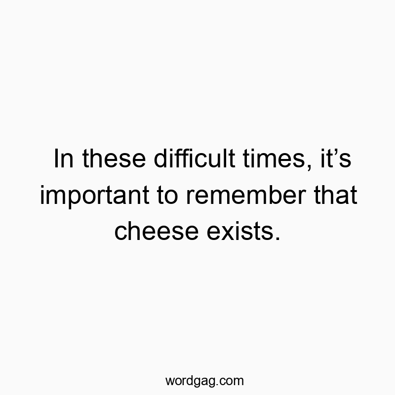 128 Funny remember quotes - In these difficult times, it’s important to remember that cheese exists.