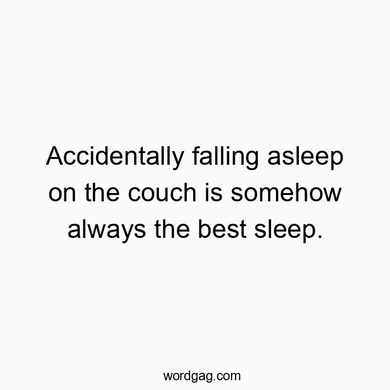 Accidentally falling asleep on the couch is somehow always the best sleep.
