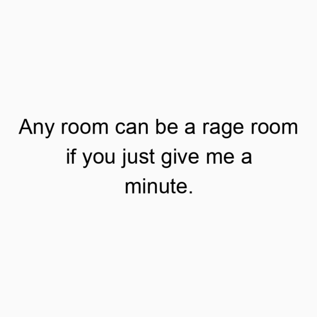 1458 Funny joke quotes - Any room can be a rage room if you just give me a minute.
