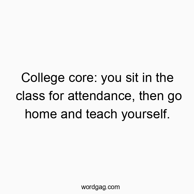 College core: you sit in the class for attendance, then go home and teach yourself.