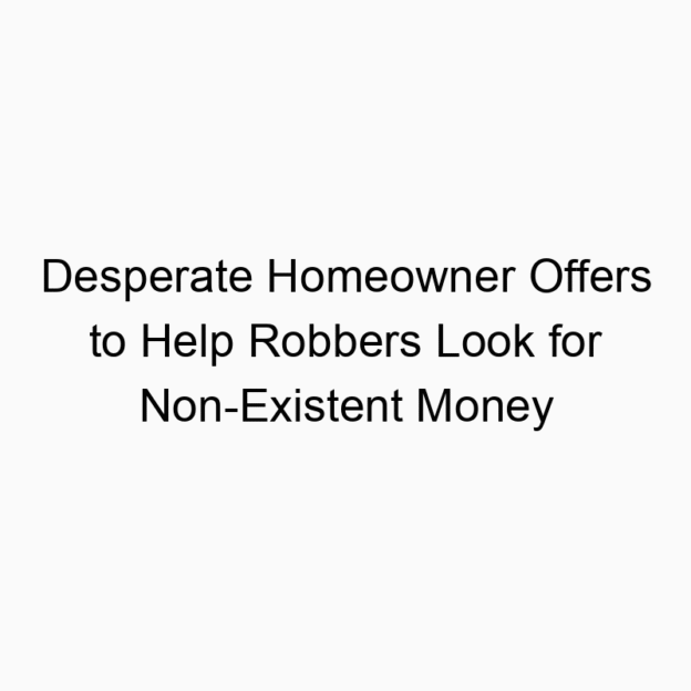 Desperate Homeowner Offers to Help Robbers Look for Non-Existent Money