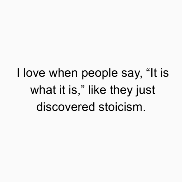 995 Funny people quotes - I love when people say, “It is what it is,” like they just discovered stoicism.