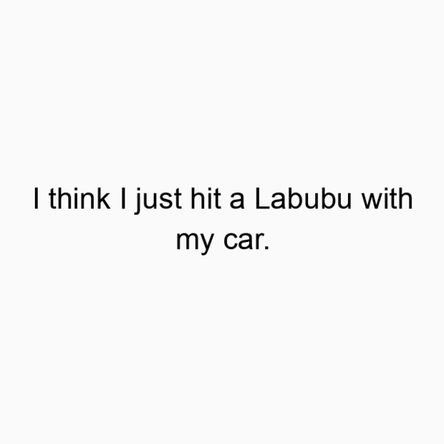 146 Funny car quotes - I think I just hit a Labubu with my car.