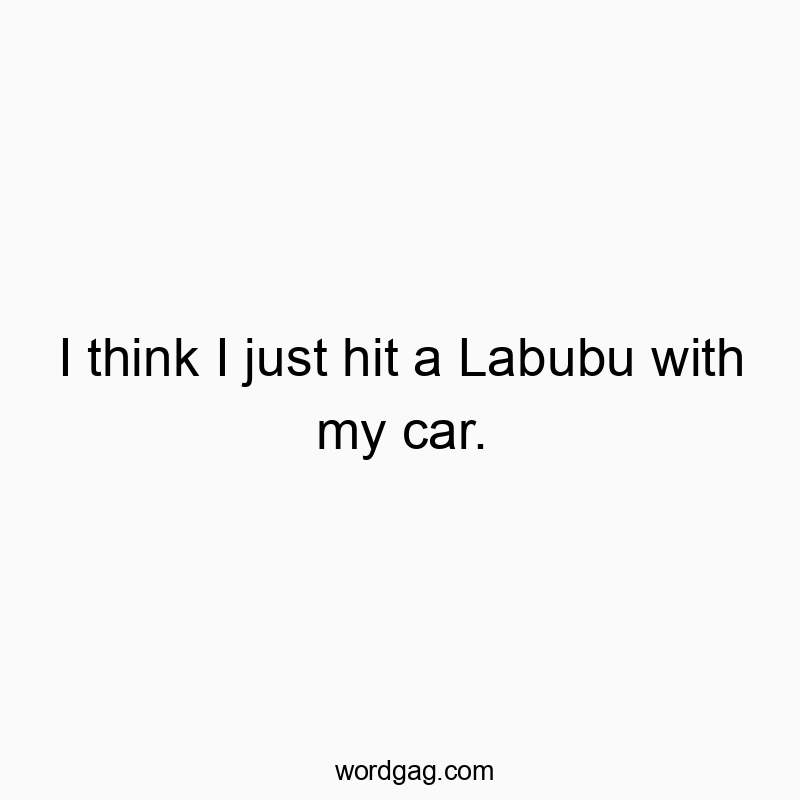 I think I just hit a Labubu with my car.