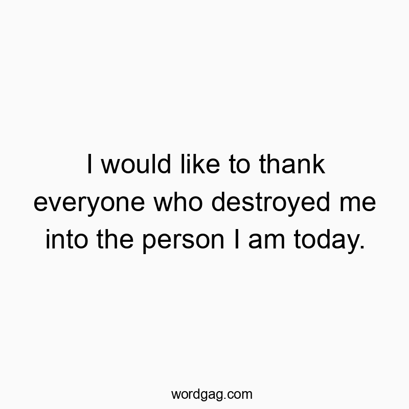 69 Funny growth quotes - I would like to thank everyone who destroyed me into the pe…