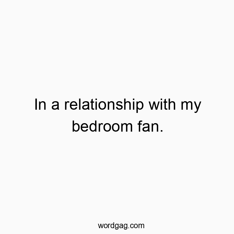 In a relationship with my bedroom fan.