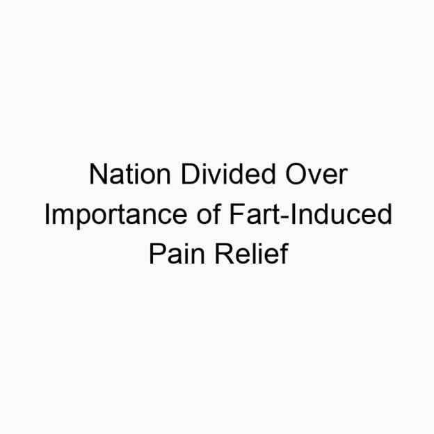 Nation Divided Over Importance of Fart-Induced Pain Relief