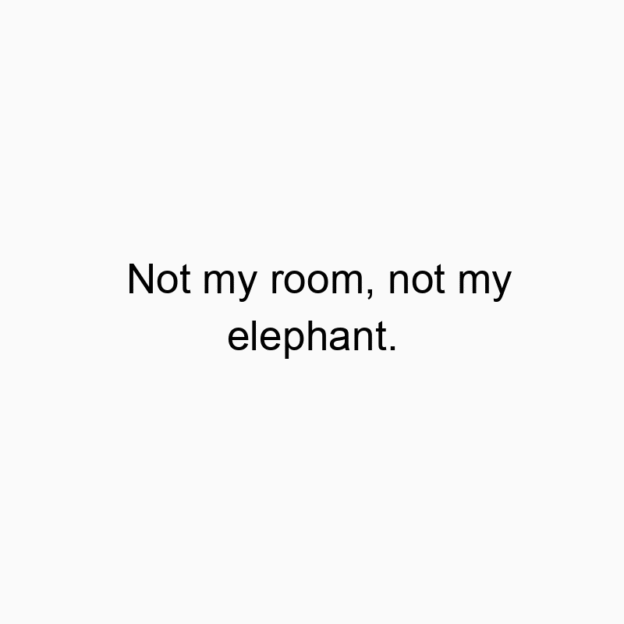 12918 Funny humor quotes - Not my room, not my elephant.