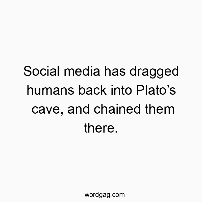 Social media has dragged humans back into Platoβs cave, and chained them there.