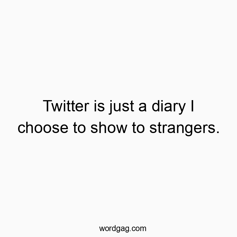 Funny show quotes - Twitter is just a diary I choose to show to strangers.