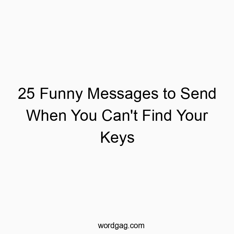 25 Funny Messages to Send When You Can't Find Your Keys — Wordgag ツ